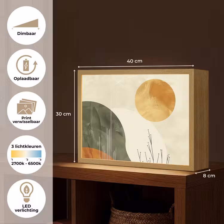 Lightbox - Wandlamp - Abstract - Landschap - Zon - Kunst — 10