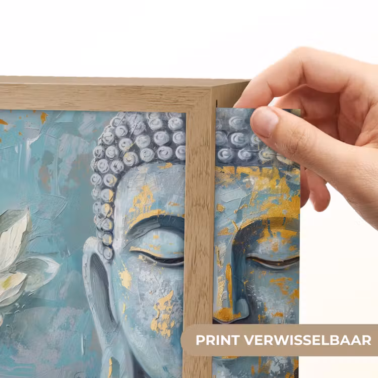 Lightbox - Wandlamp - Boeddha - Bloem - Lotus - Goud - Blauw — 6