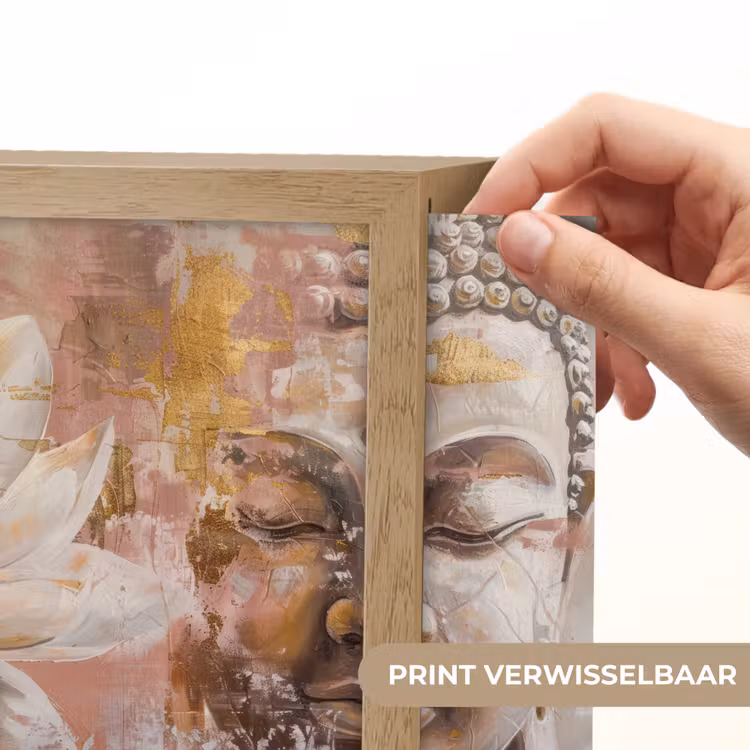 Lightbox - Wandlamp - Buddha - Bloem - Goud - Roze - Abstract — 6