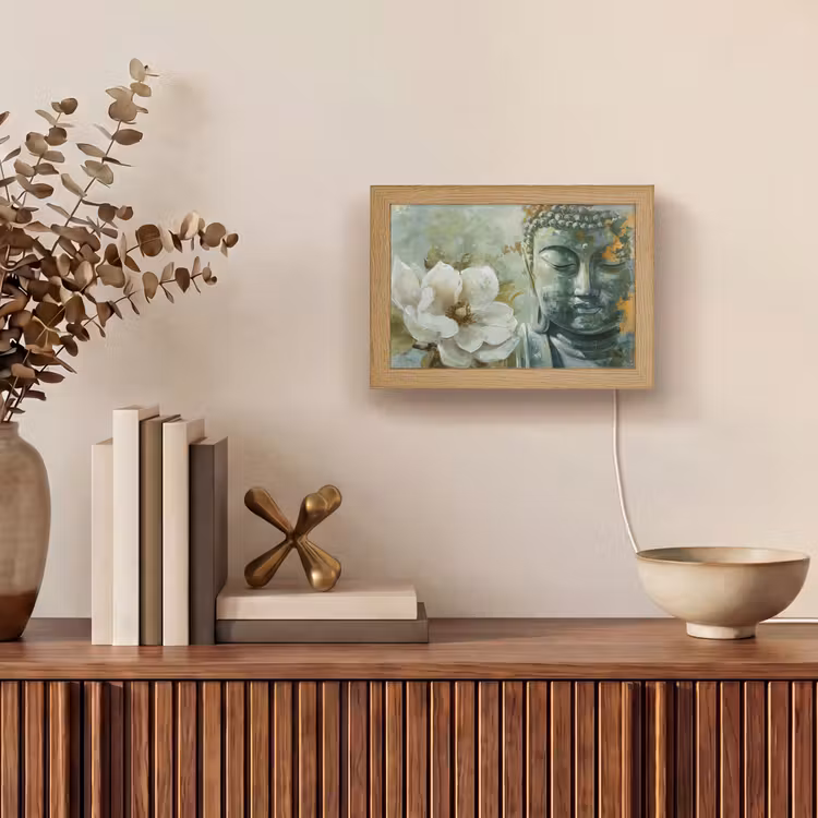 Lightbox - Wandlamp - Boeddha - Groen - Lotusbloem - Wit — 4