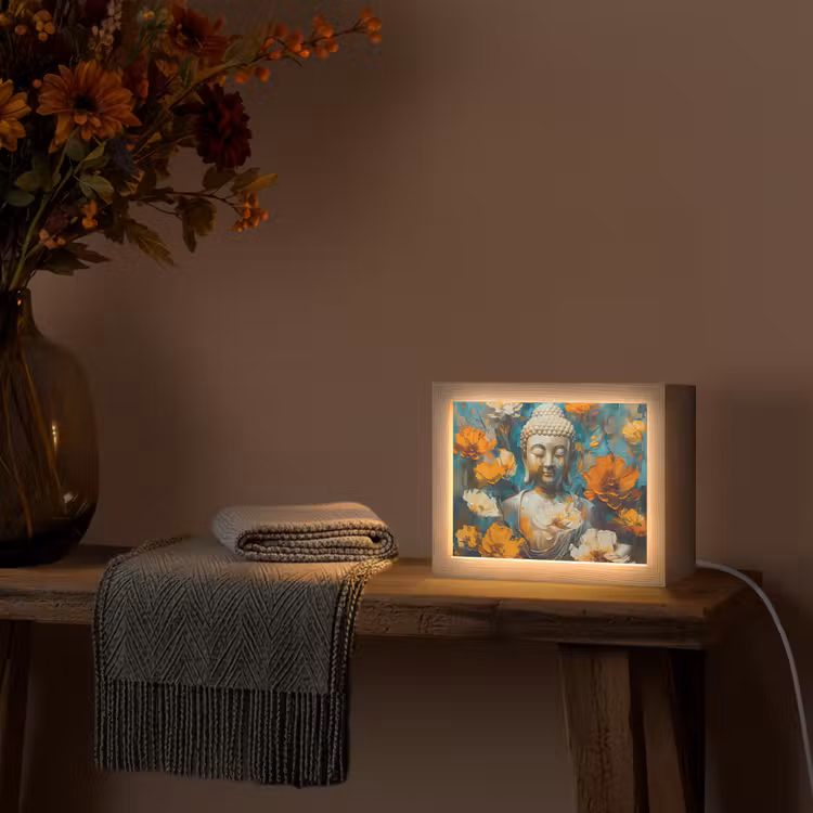 Lightbox - Wandlamp - Buddha - Bloemen - Kleurrijk - Modern — 5