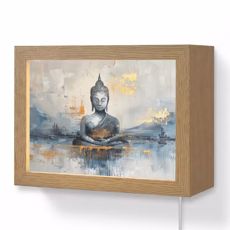 Lightbox - Wandlamp - Buddha - Goud - Abstract - Modern — 1