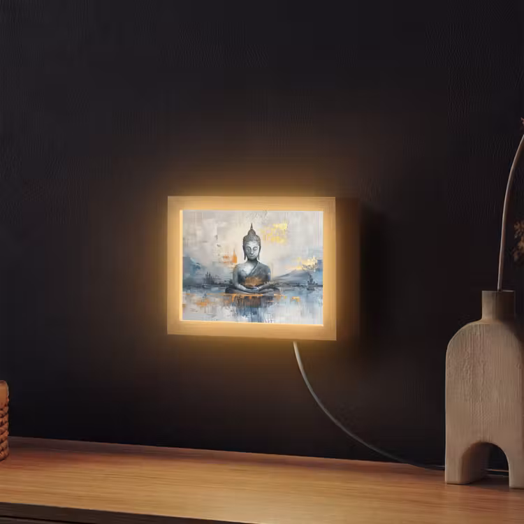 Lightbox - Wandlamp - Buddha - Goud - Abstract - Modern — 2