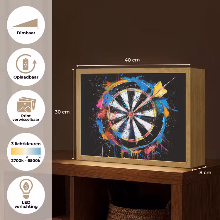 Lightbox - Wandlamp - Graffiti - Sport - Darten - Dartbord — 10