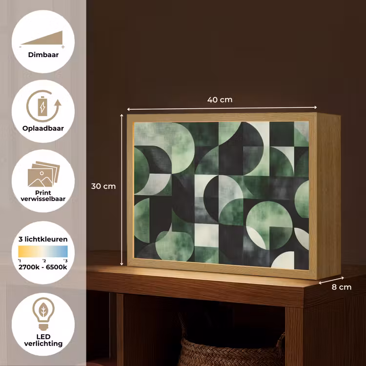 Lightbox - Wandlamp - Abstract - Groen - Vormen — 10