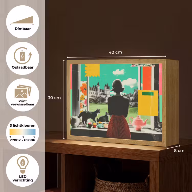 Lightbox - Wandlamp - Vrouw - Keuken - Katten - Doorkijk — 10