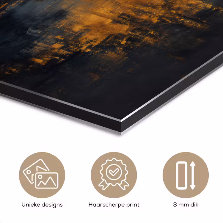 Aluminium schilderij - Gouden Reflectie op Water — 7