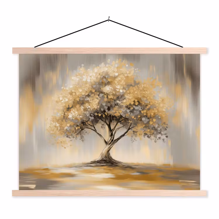Schoolplaat - Schilderij - Boom - Abstract - Bladeren — 1