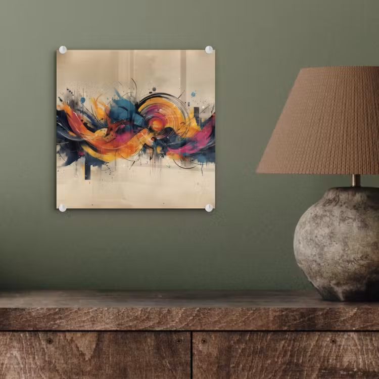 Glas schilderij - Explosie - Kleurrijk - Vormen - Abstract — 4