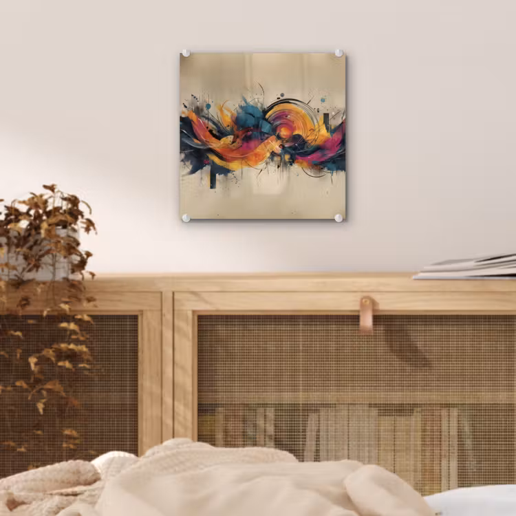 Glas schilderij - Explosie - Kleurrijk - Vormen - Abstract — 5
