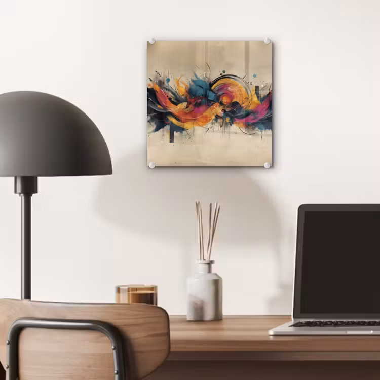 Glas schilderij - Explosie - Kleurrijk - Vormen - Abstract — 7