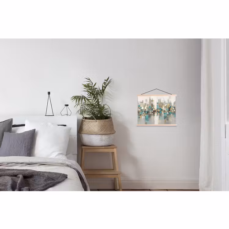 Schoolplaat - Abstract - Blokken - Goud - Skyline — 2