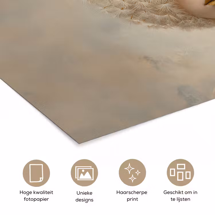 Poster - Dromerig - Beige - Paardenbloemzaadjes — 5
