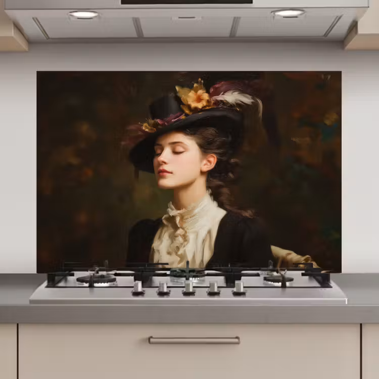 Spatscherm keuken - Vrouw - Victoriaans - Portret — 1