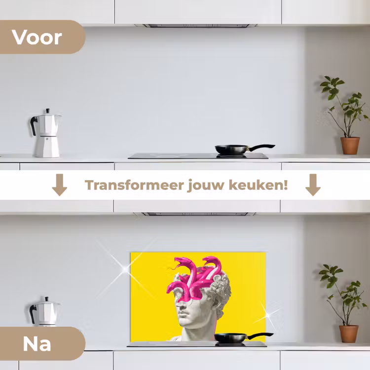Spatscherm keuken - Buste - Slangen - Geel — 3