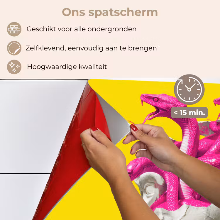 Spatscherm keuken - Buste - Slangen - Geel — 4
