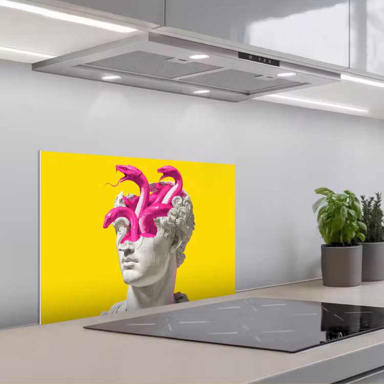Spatscherm keuken - Buste - Slangen - Geel — 5
