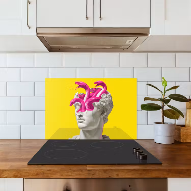 Spatscherm keuken - Buste - Slangen - Geel — 6