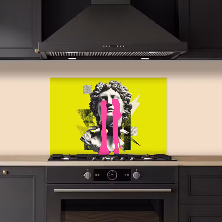 Spatscherm keuken - Buste - Verf - Geel — 2