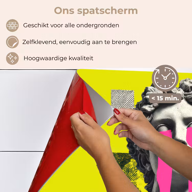 Spatscherm keuken - Buste - Verf - Geel — 4
