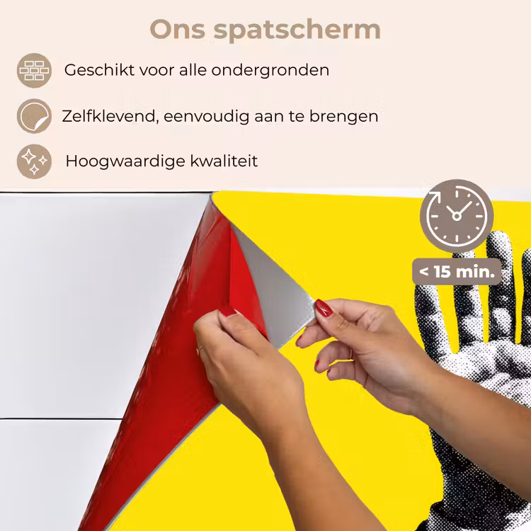 Spatscherm keuken - Pak - Hand - Geel — 4