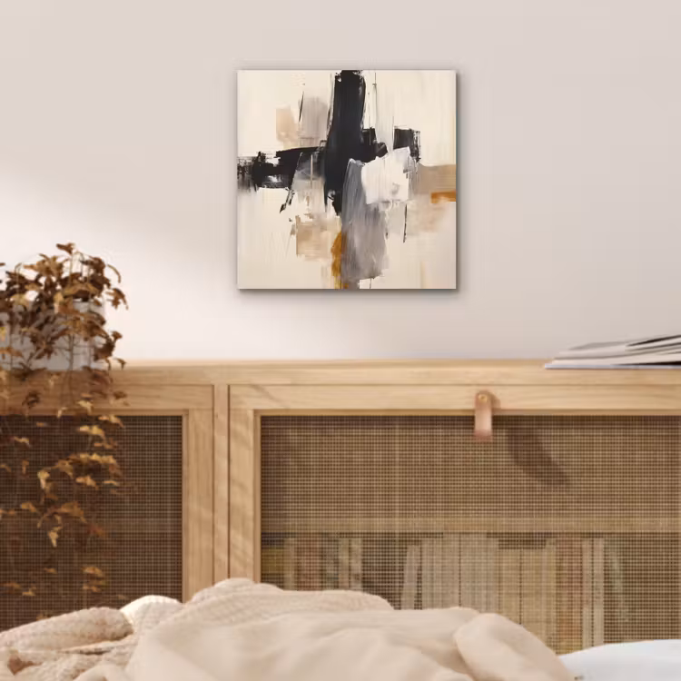 Aluminium schilderij - Penseelstreken - Ruw - Abstract - Beige — 4
