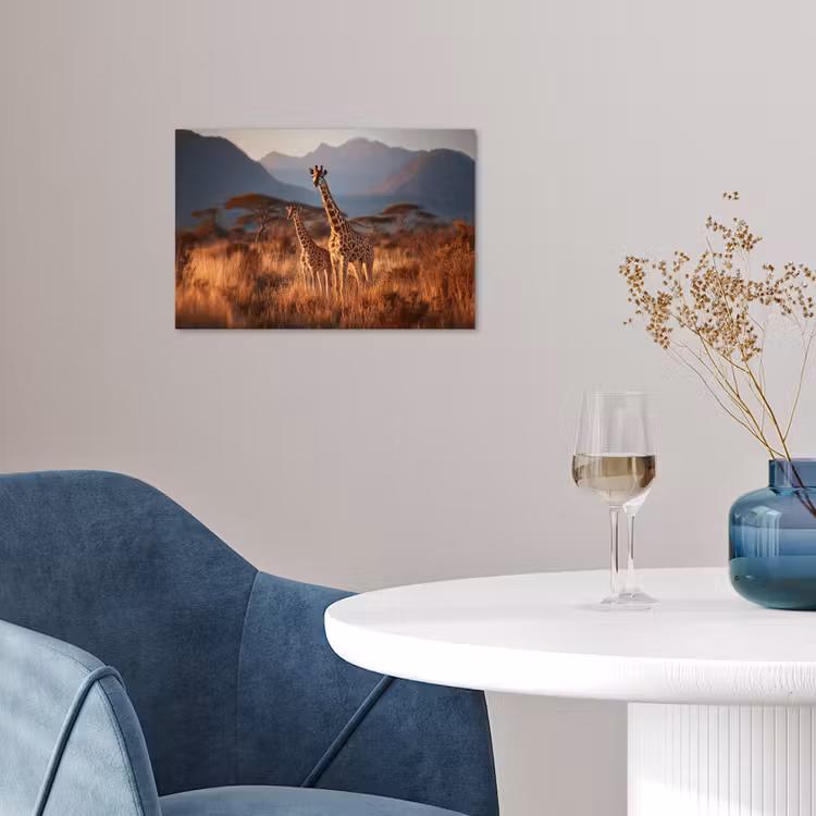 Poster - Giraffen - Hoog gras - Acaciabomen — 4