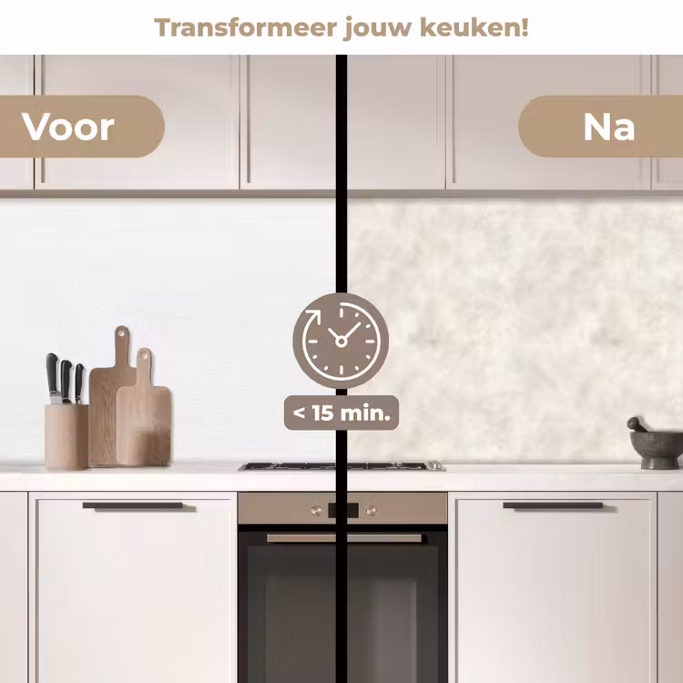 Keuken achterwand - Crèmebeige - Marmer - Aders — 2
