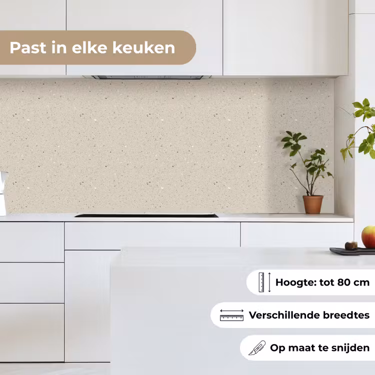 Keuken achterwand - Lichtbeige - Terrazzo - Grijs — 4