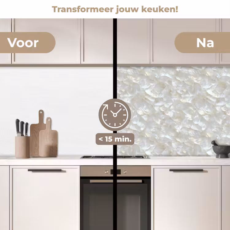 Keuken achterwand - Parelmoerglans - Wit - Schelp — 2