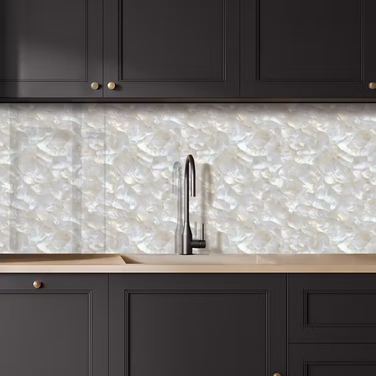 Keuken achterwand - Parelmoerglans - Wit - Schelp — 6