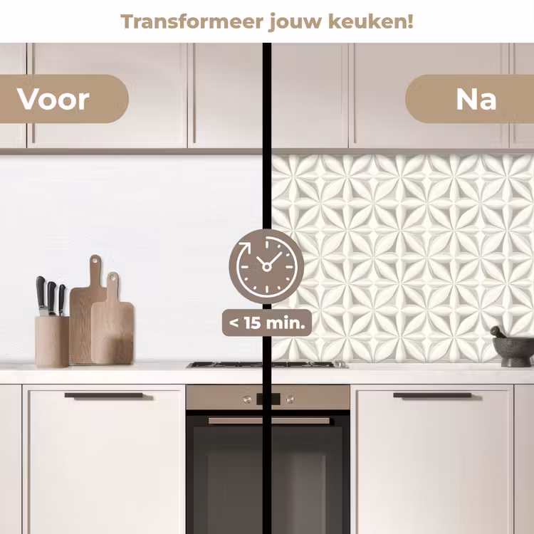 Keuken achterwand - Abstract - Structuur - Grijs - Wit — 2
