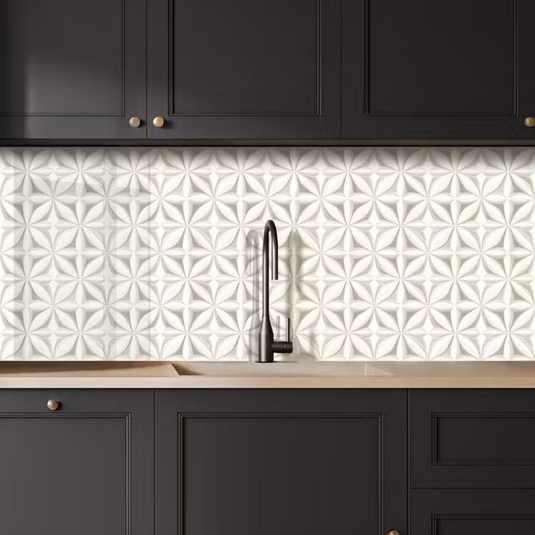 Keuken achterwand - Abstract - Structuur - Grijs - Wit — 6