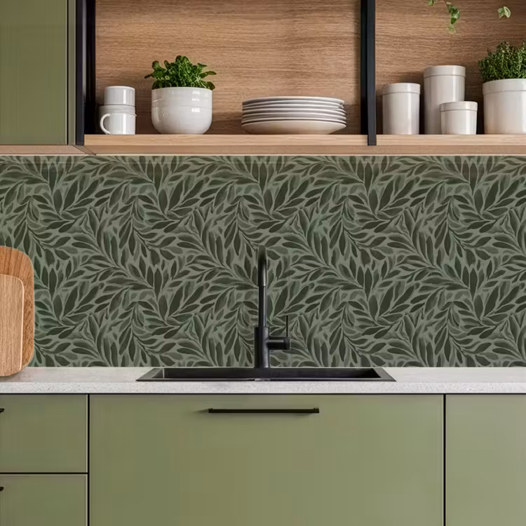 Keuken achterwand - Bladeren - Organisch - Groen — 5