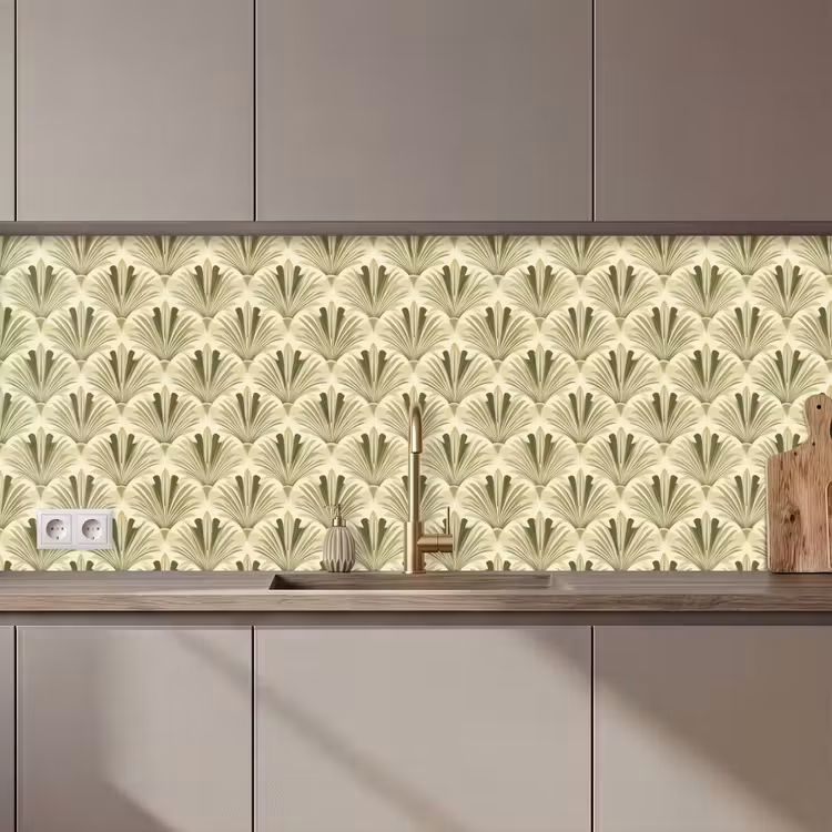 Keuken achterwand - Klassiek - Waaier - Groen