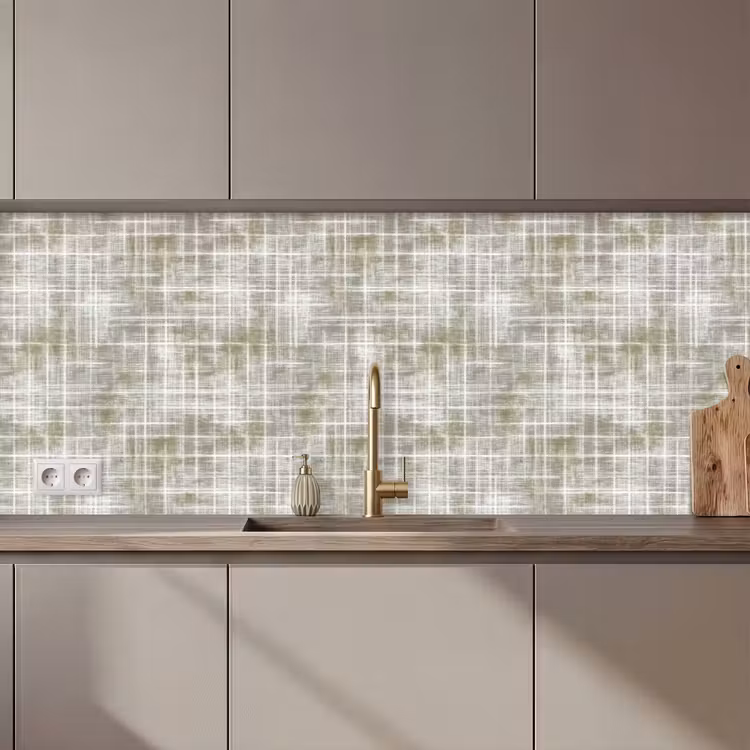 Keuken achterwand - Linnen - Patroon - Groen