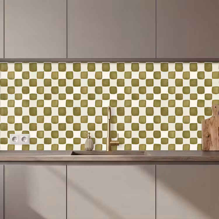 Keuken achterwand - Schaak - Patroon - Groen