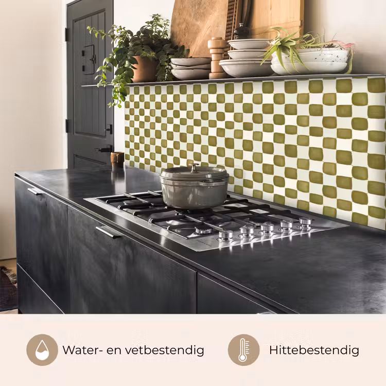 Keuken achterwand - Schaak - Patroon - Groen — 3