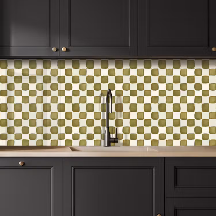 Keuken achterwand - Schaak - Patroon - Groen — 6