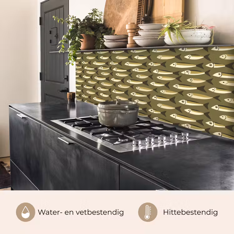 Keuken achterwand - Vis - Patroon - Groen — 3
