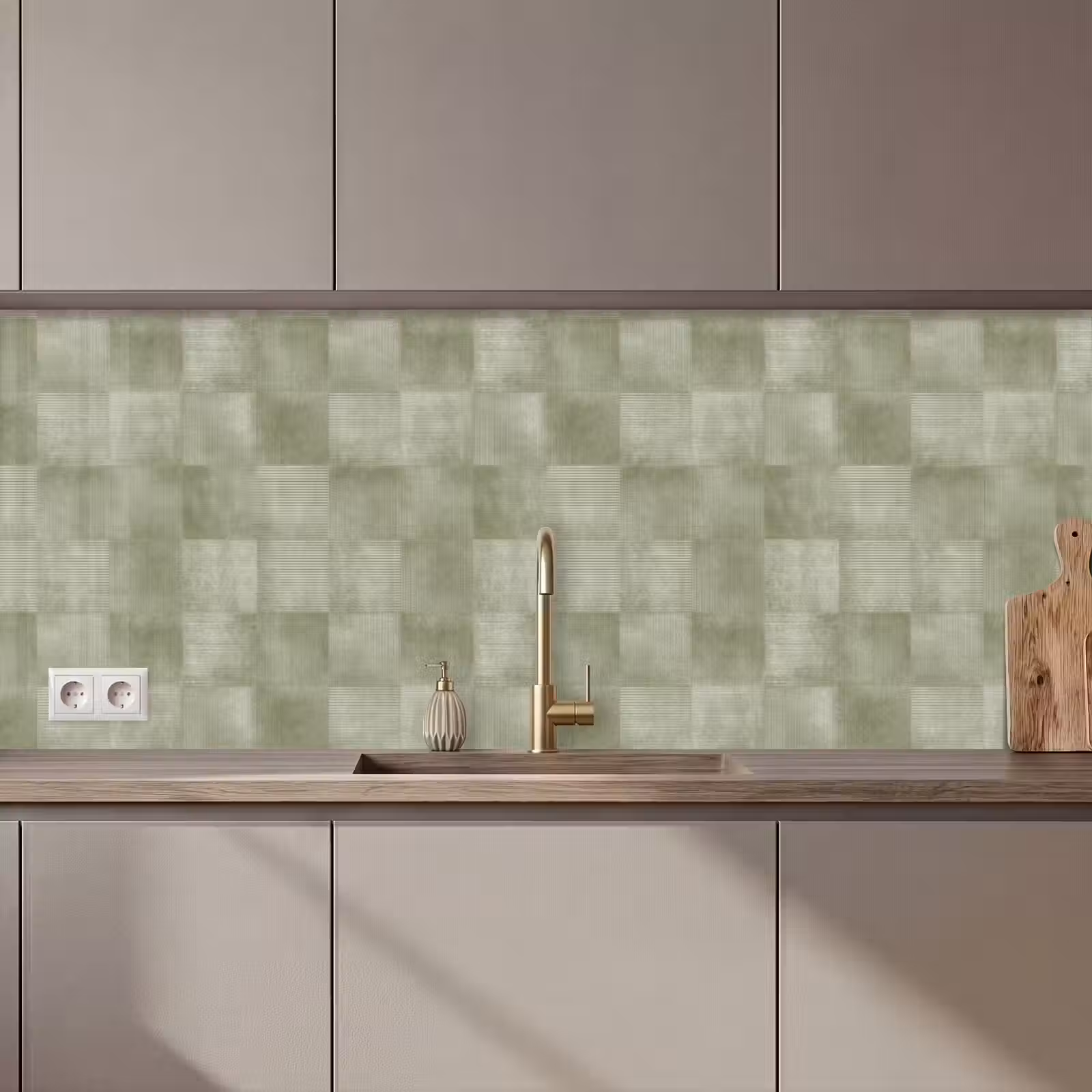 Keuken achterwand - Vlakken - Rustiek - Groen — 1