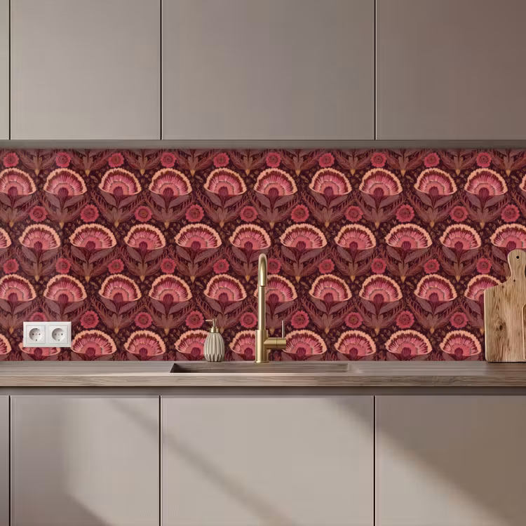 Keuken achterwand - Antiek - Bloemen - Kleurrijk