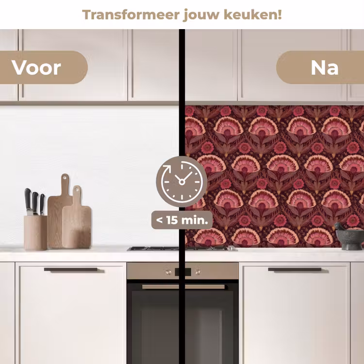 Keuken achterwand - Antiek - Bloemen - Kleurrijk — 2