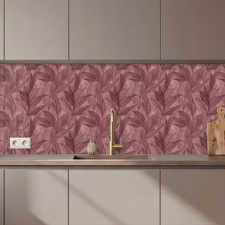Keuken achterwand - Bladeren - Patroon - Paars