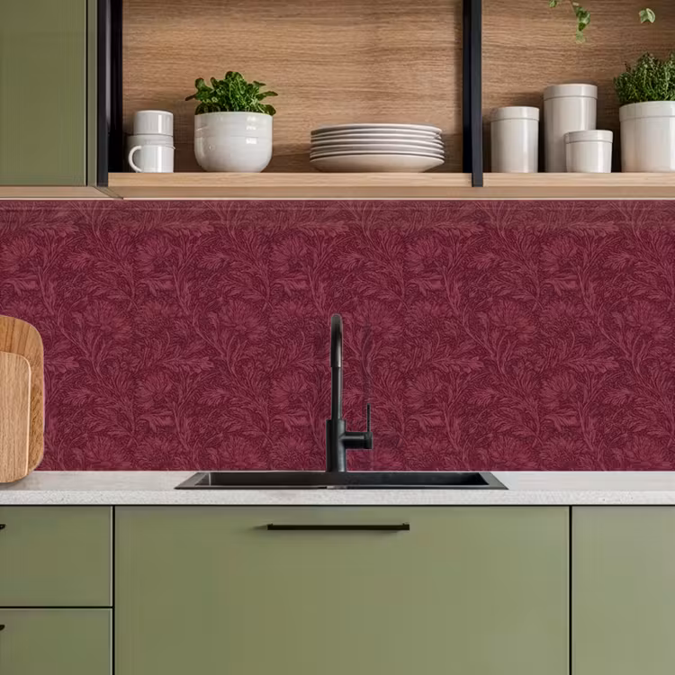 Keuken achterwand - Bladeren - Patroon - Paars — 5