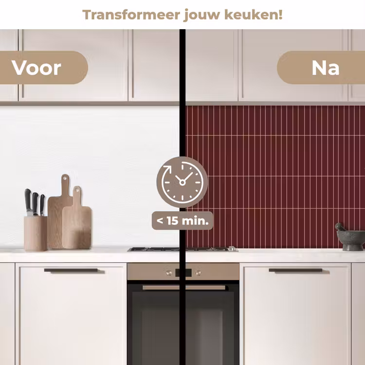 Keuken achterwand - Lijnen - Patroon - Bordeaux — 2