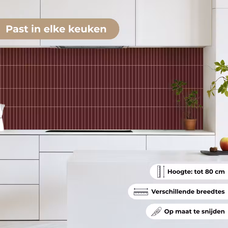 Keuken achterwand - Lijnen - Patroon - Bordeaux — 4