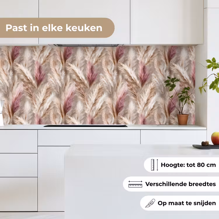 Keuken achterwand - Pampasgras - Pluizig - Kleurrijk — 4
