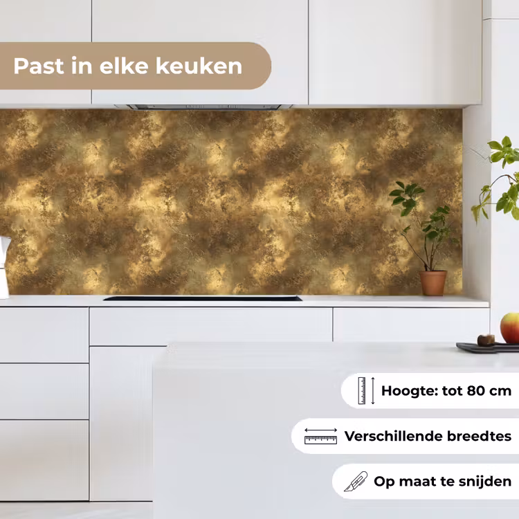Keuken achterwand - Antiek - Metaallook - Goud — 4