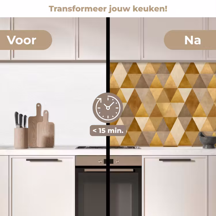 Keuken achterwand - Geometrisch - Driehoek - Goud — 2
